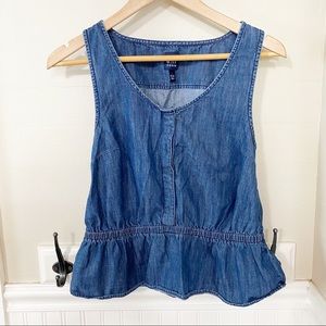 Gap Denim Tank Top with Peplum (I21)